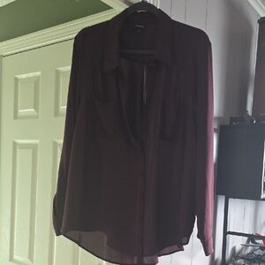 Elegant Burgundy Button Down Shirt